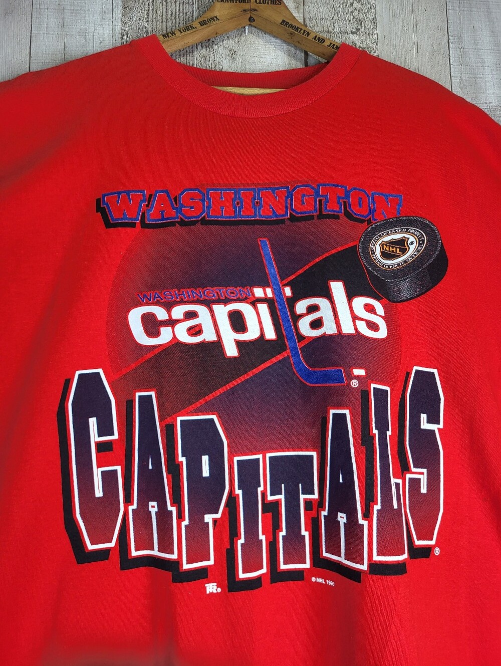 Vintage Washington Capitals Team Rated Hockey Shirt. Size XL NWT
